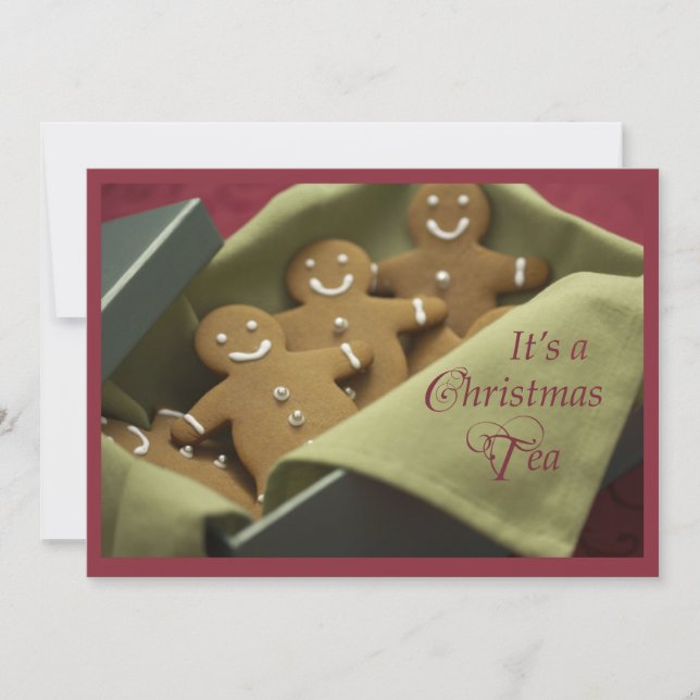 Christmas Tea Gingerbread Invitation (Front)