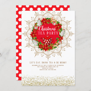 Christmas Tea Holiday Party Invitation