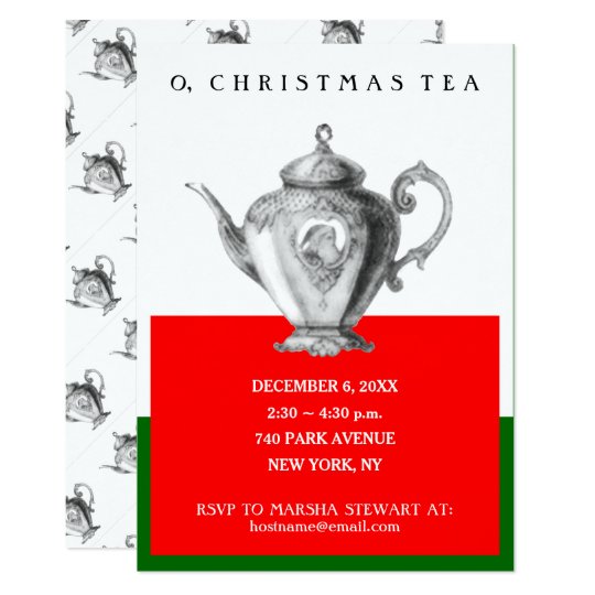 christmas tea invitations zazzle