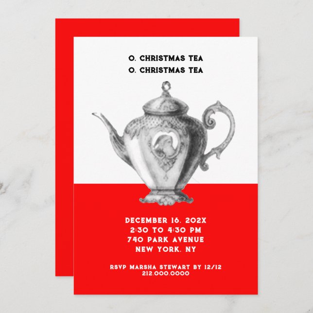 Christmas Tea invitations (Front/Back)
