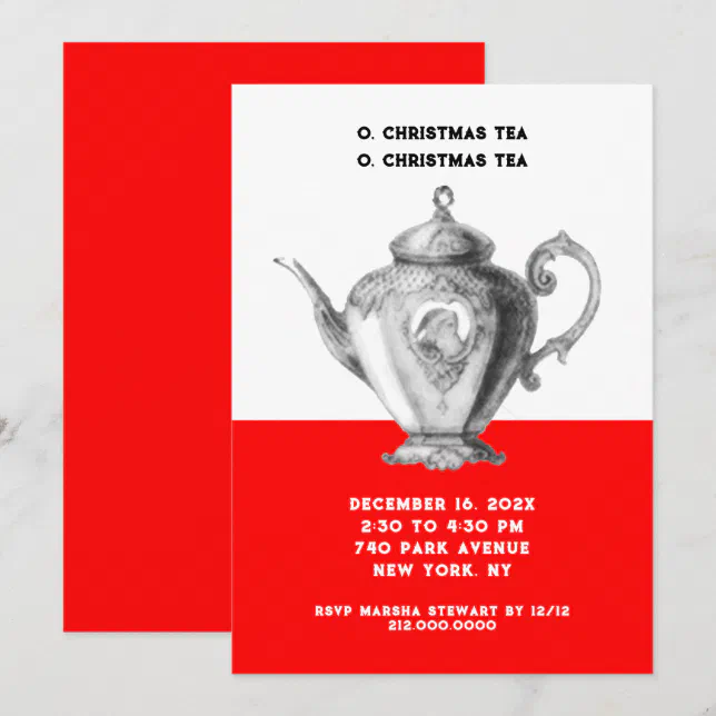 Christmas Tea invitations | Zazzle