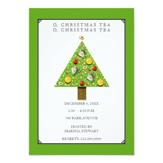 christmas tea invitations zazzle com