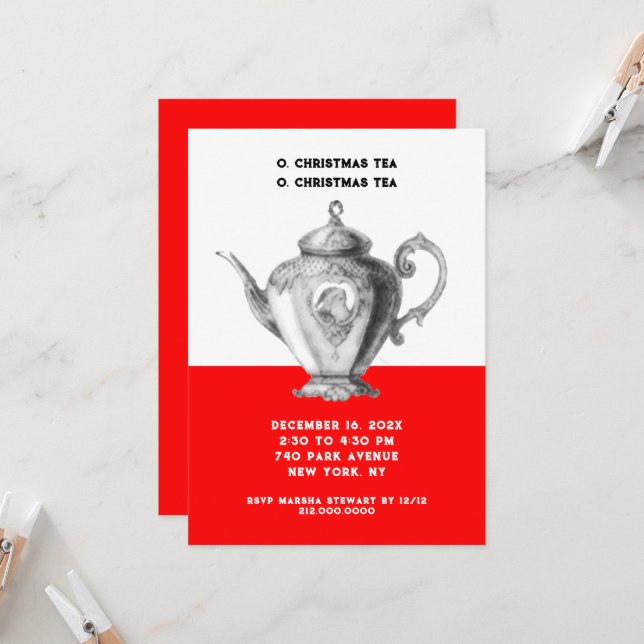 Christmas Tea invitations (Front/Back In Situ)