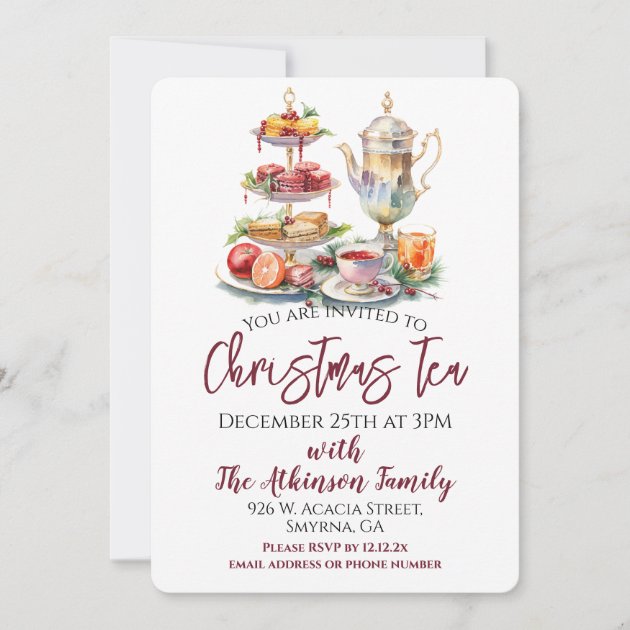 Christmas Tea Party Invitation Zazzle