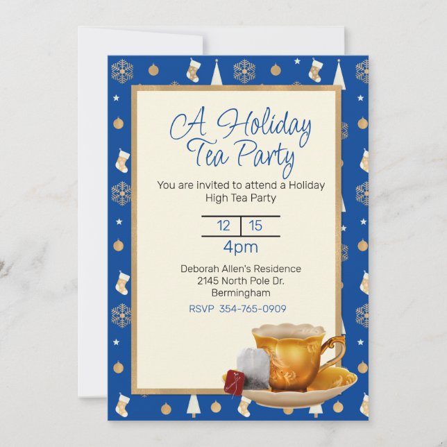 Christmas Tea Party Invitation (Front)