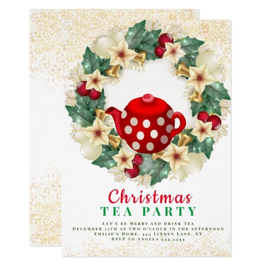 Christmas Tea Party Invitations | Zazzle.com