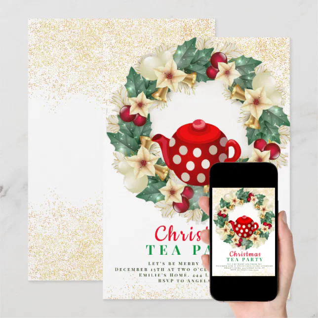 Christmas Tea Party Invitations | Zazzle