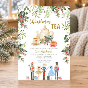 Christmas Tea Party Nutcracker Bridal Shower Invitation