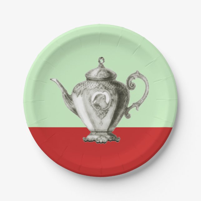 Christmas Tea Party Paper Plates (Front)