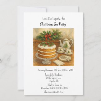 Christmas Tea Party / Tea Time Invitation
