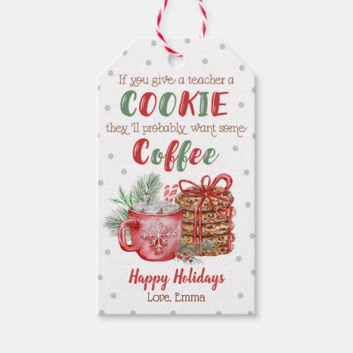 Christmas Teacher Appreciation Cookie Coffee Gift Tags