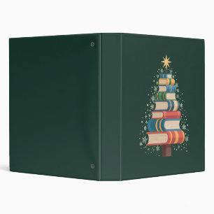 Christmas Teacher Books Tree Xmas Reading Holiday 3 Ring Binder