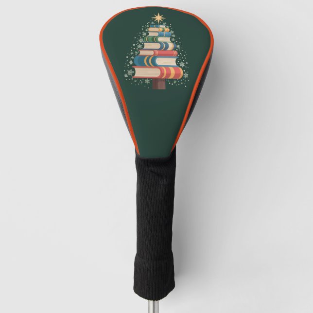 Christmas Teacher Books Tree Xmas Reading Holiday Golf Head Cover (Front)