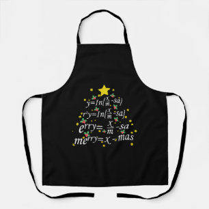 Christmas Teacher - Christmas Math Teacher Tree Apron