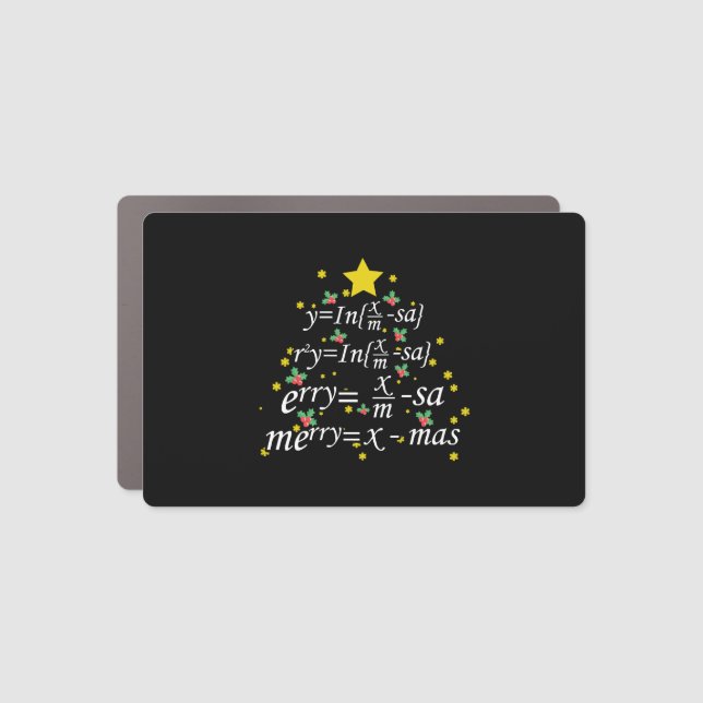 Christmas Teacher - Christmas Math Teacher Tree  Car Magnet (Front)