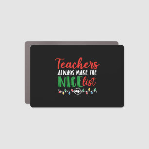 Christmas teacher, christmas nice list car magnet