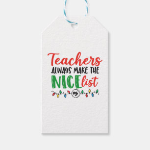 Christmas teacher, christmas nice list gift tags