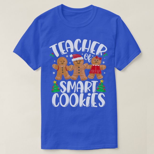 Christmas Teacher Cute Gingerbread Cookies T-Shirt (Design Front)