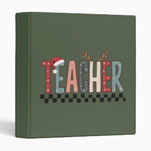 Christmas Teacher Gift For Teachers Winter Holiday 3 Ring Binder
