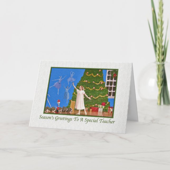 Christmas, Teacher, Nutcracker Ballet Holiday Card (Front)
