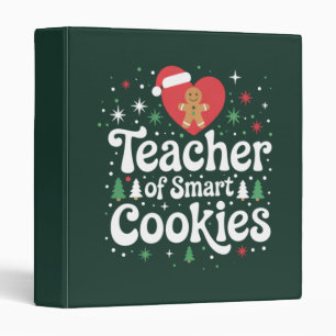 Christmas Teacher Of Smart Cookies  3 Ring Binder