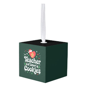 Christmas Teacher Of Smart Cookies  Cube Ornament