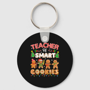 Christmas Teacher Of Smart Cookies Funny Cute Ging Keychain