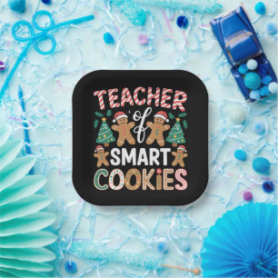 Christmas Teacher Of Smart Cookies Gingerbread  Paper Plates