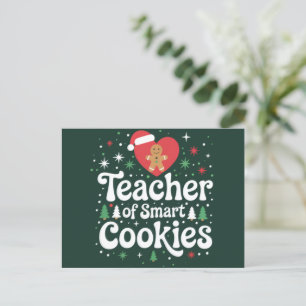 Christmas Teacher Of Smart Cookies  Holiday Postcard