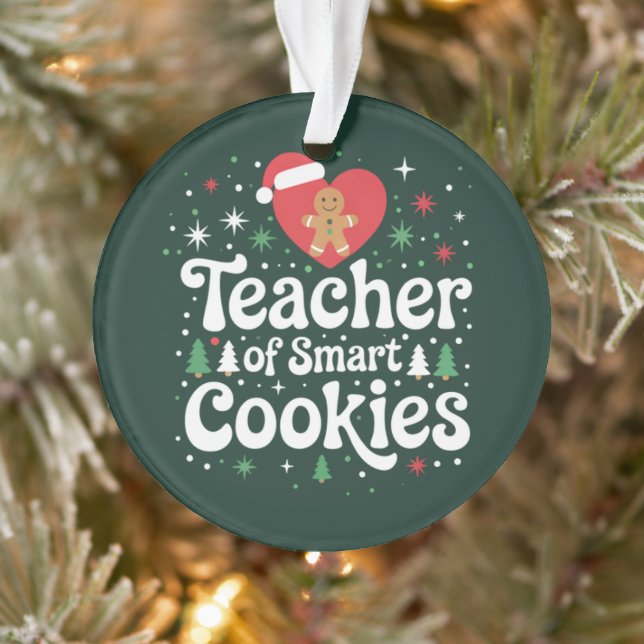 Christmas Teacher Of Smart Cookies  Ornament (Tree)
