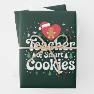 Christmas Teacher Of Smart Cookies Wrapping Paper Sheets