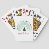 Christmas teacher rainbow nice list cute gift