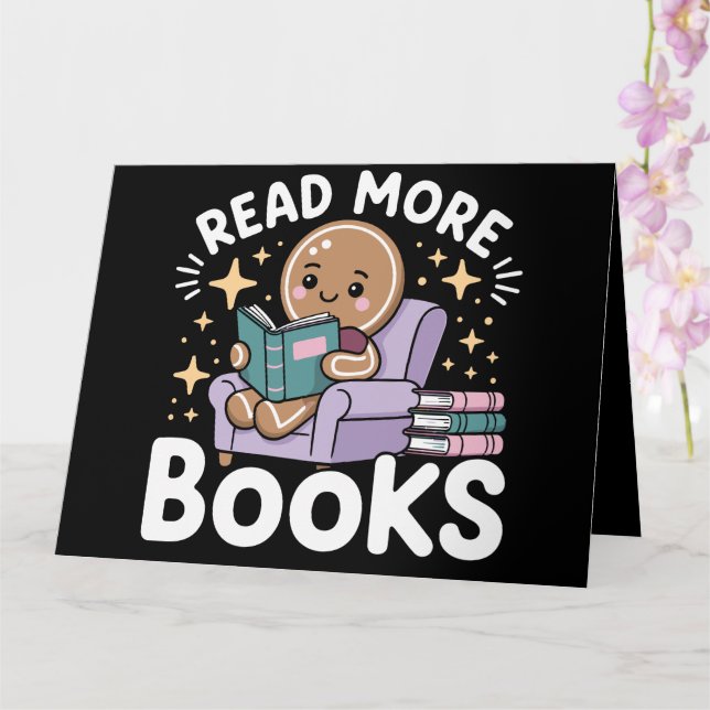 Christmas Teacher Read More Books Funny  Card (Orchid)