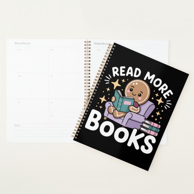Christmas Teacher Read More Books Funny  Planner (Display)