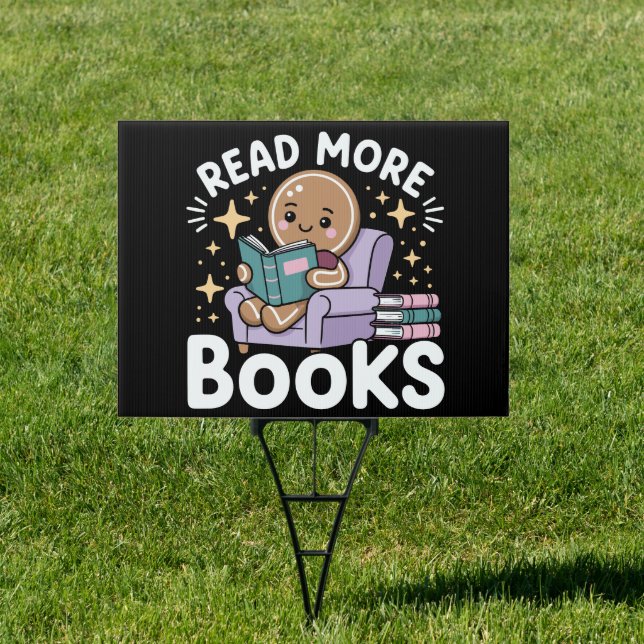 Christmas Teacher Read More Books Funny  Sign (Insitu)