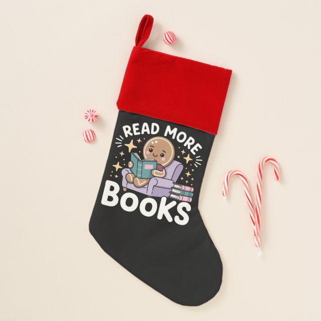 Christmas Teacher Read More Books Funny  Stocking (Front)