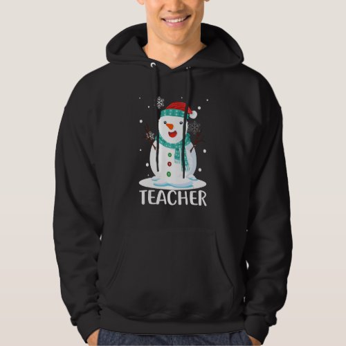 Christmas Teacher Snowman Santa Matching Family Hoodie