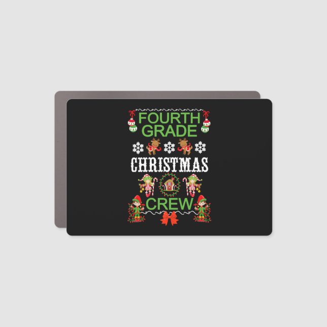 Christmas Teacher Student Fourth Grade Christmas C Car Magnet (Front)