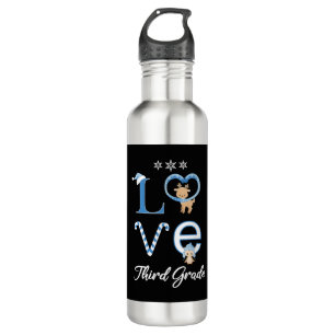 Christmas Teacher Student Holiday Gift Love Third  Stainless Steel Water Bottle