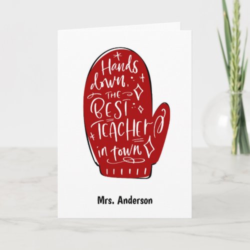 Christmas Teacher Thank you Folded Greeting Card