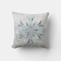 Christmas Teal Snowflake Sparkle Silver