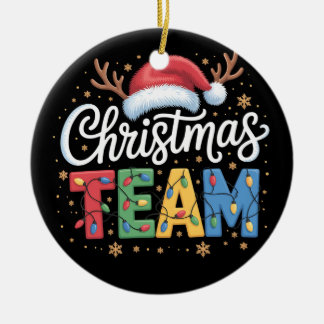 Christmas Team Family Group Matching Crew Squad Ceramic Ornament