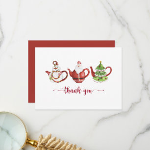 Christmas Teapots, Party Thank You Card