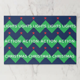 Christmas Tearaway Placemat Pad/Chevron GreenTrees