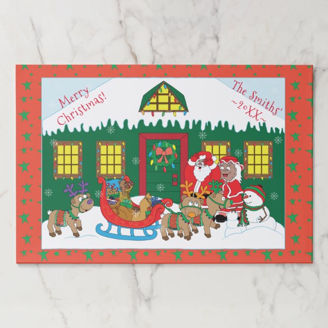 Christmas Tearaway Placemat Pad/North Pole Lights (Front)