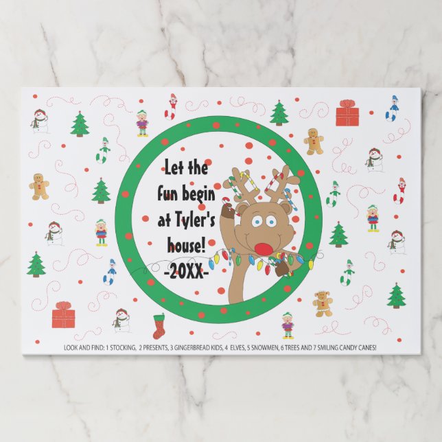 Christmas Tearaway Placemat Pad/Rudoph Game (Front)
