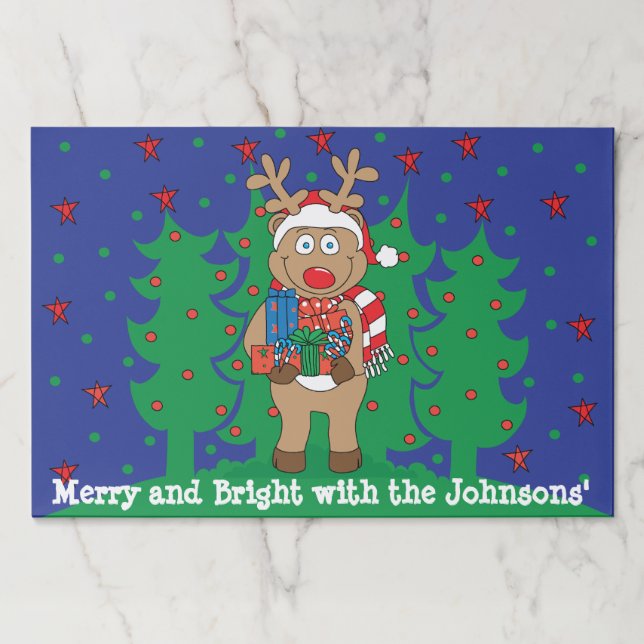 Christmas Tearaway Placemat Pad/Rudoph Presents (Front)