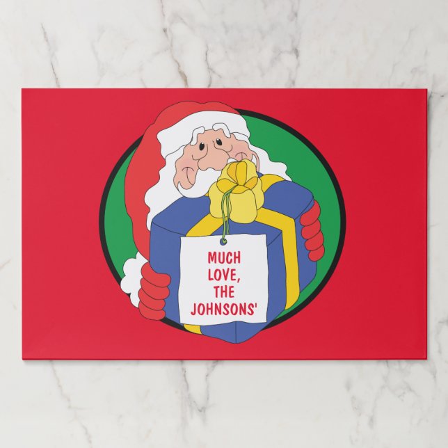 Christmas Tearaway Placemat Pad SantaClaus Present (Front)