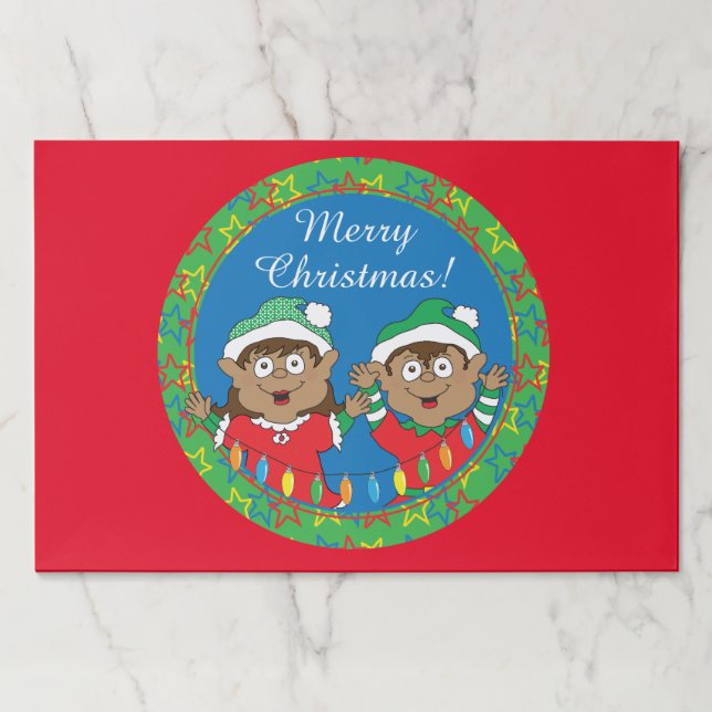 Christmas Tearaway Placemat Pad/Santa's Elves Say (Front)