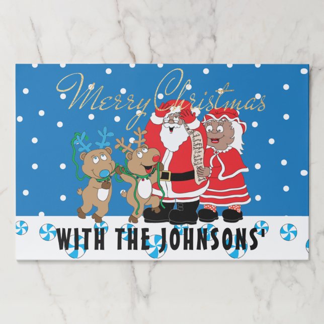 Christmas Tearaway Placemat Pad/Snowy Santa Claus (Front)